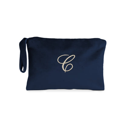 Pochette in velluto con iniziale