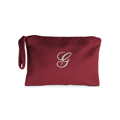 Pochette in velluto con iniziale