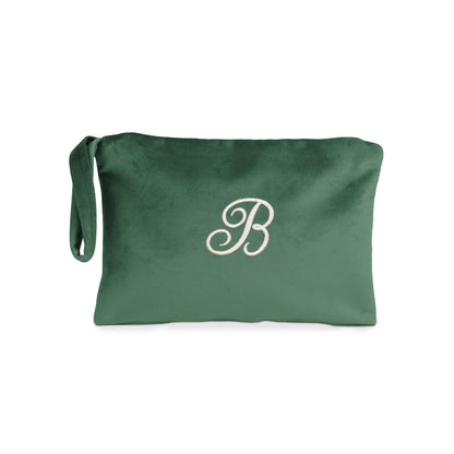 Pochette in velluto con iniziale