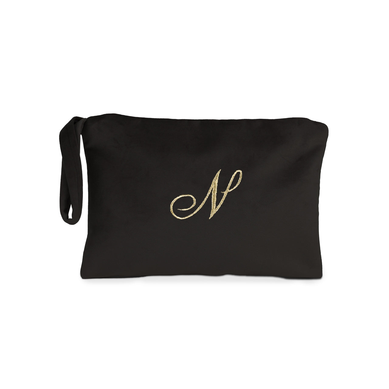 Pochette in velluto con iniziale