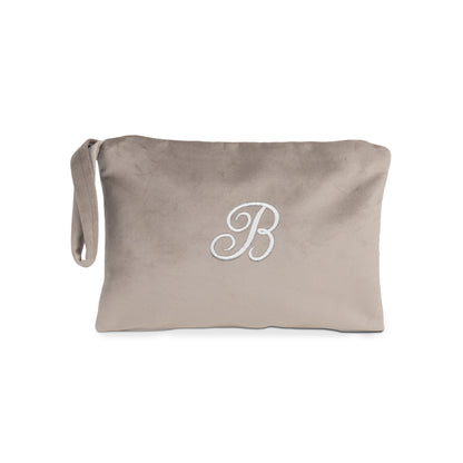 Pochette in velluto con iniziale